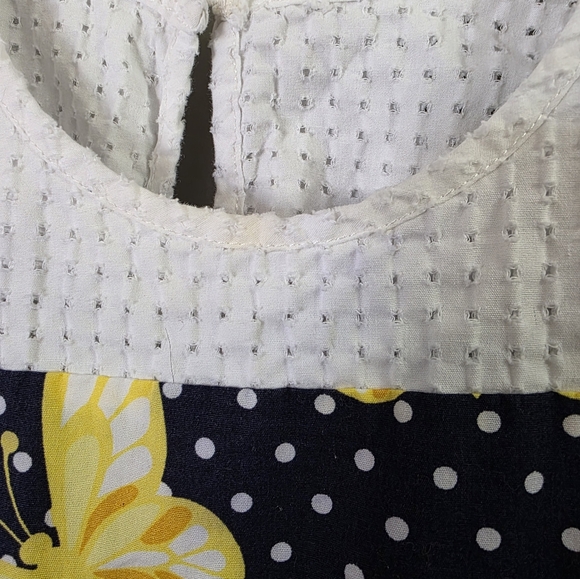 Nanette Kids Girls Size 6 Blue Dress Yellow Butterflies - Picture 3 of 6